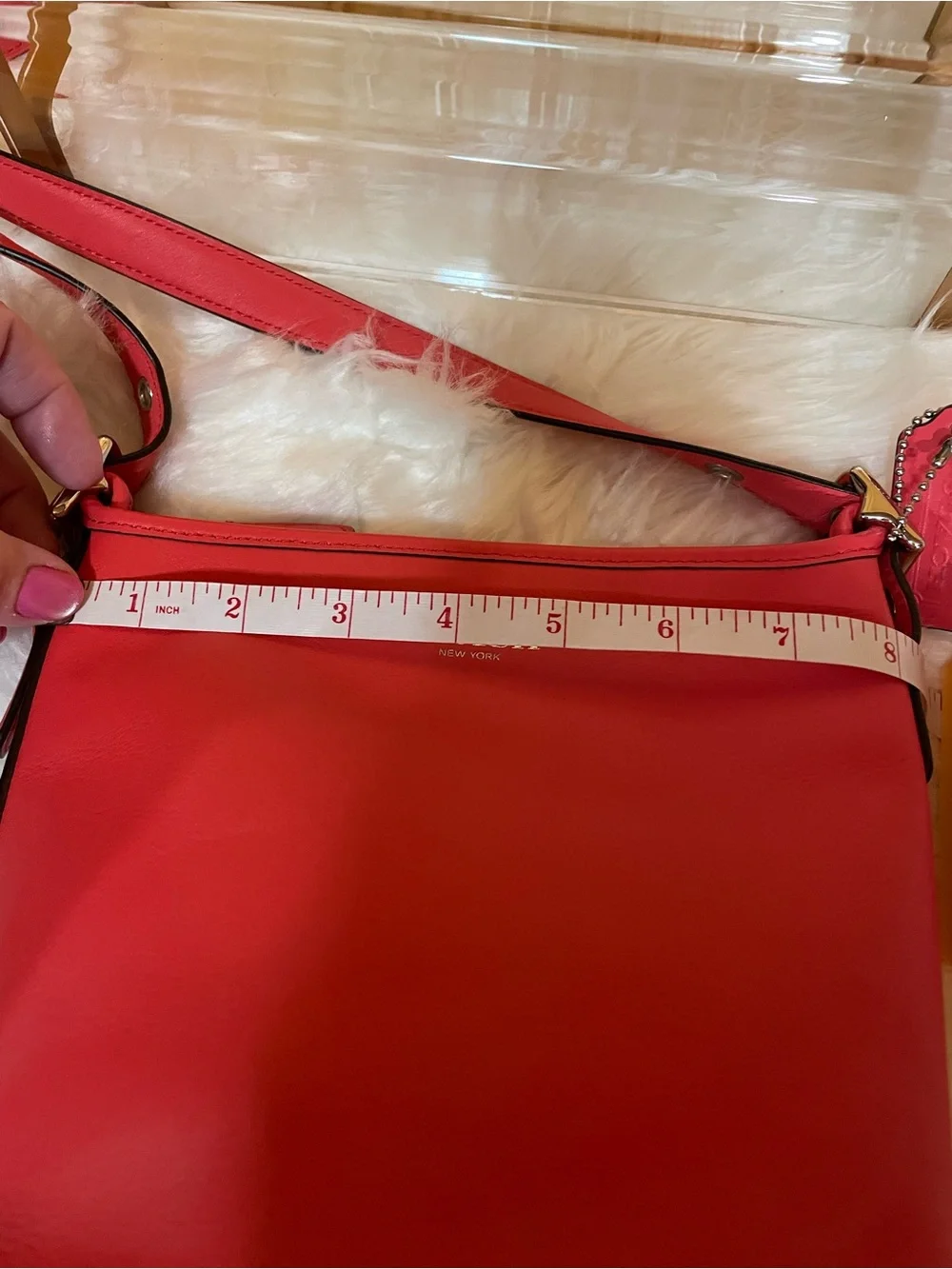 Coach Taylor Zip Top Crossbody Bag 19901 Coral Pink Leather Tassel with Dust Bag